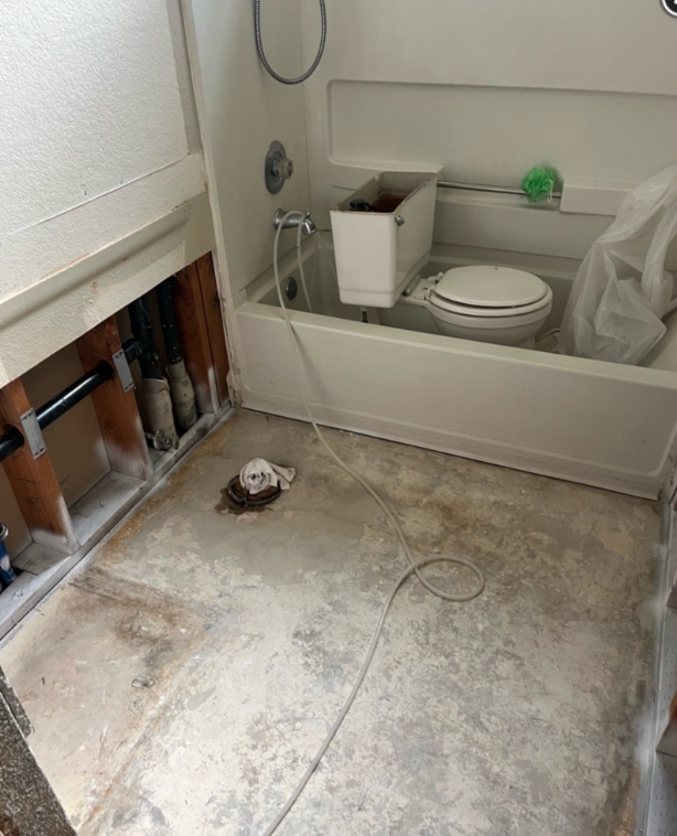 Bathroom during renovation before finish work
