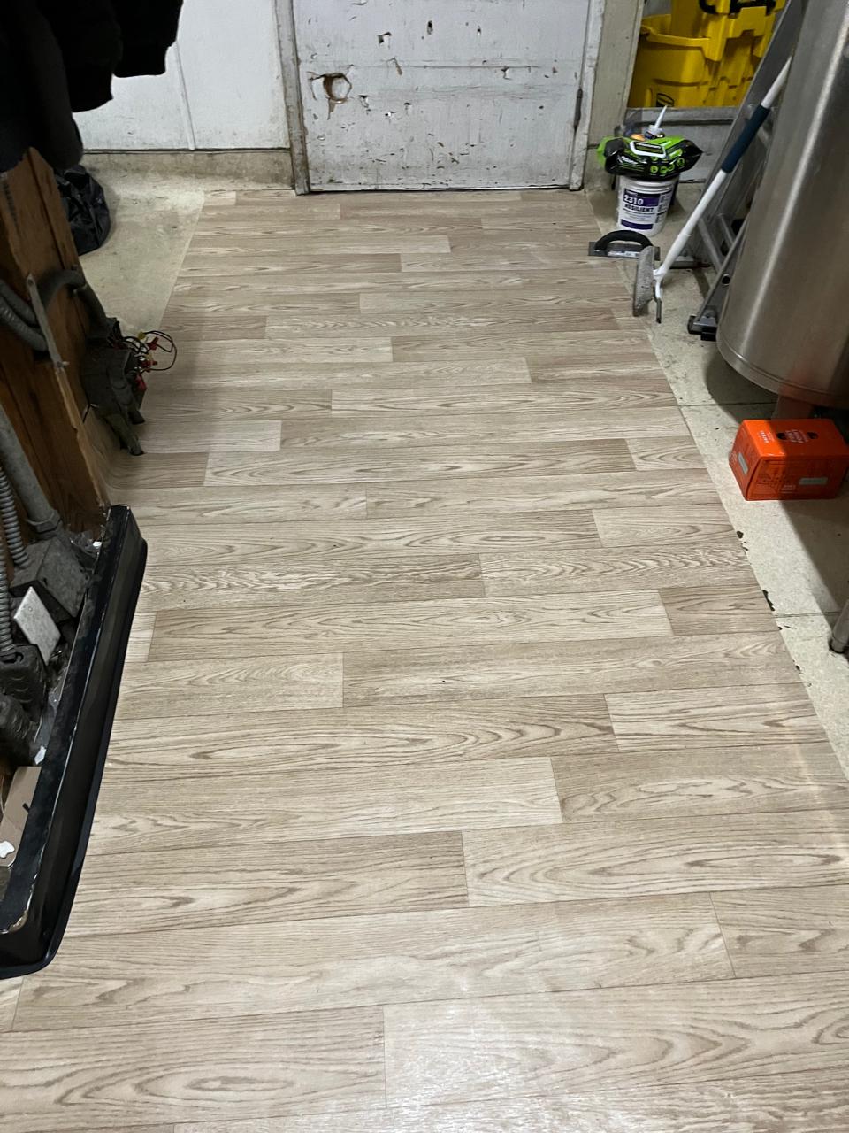 New resilient commercial flooring after repair